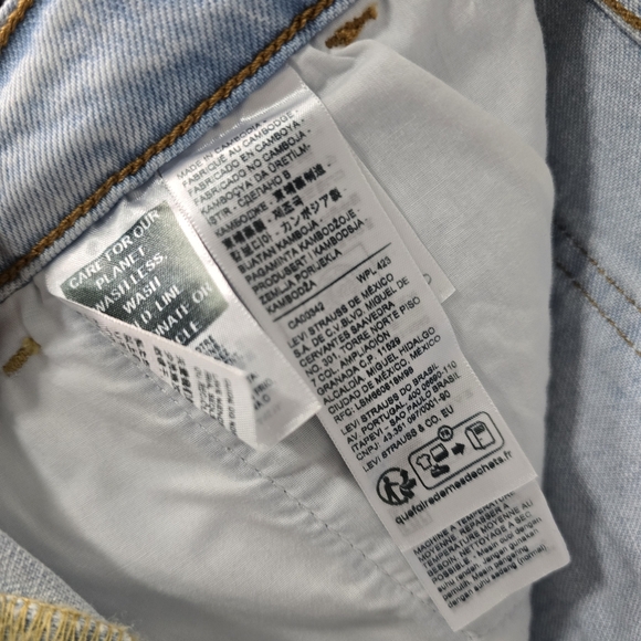 Levis Premium Ribcage Bell Jeans Blue super high rise Wide Leg Flare New - Picture 15 of 16